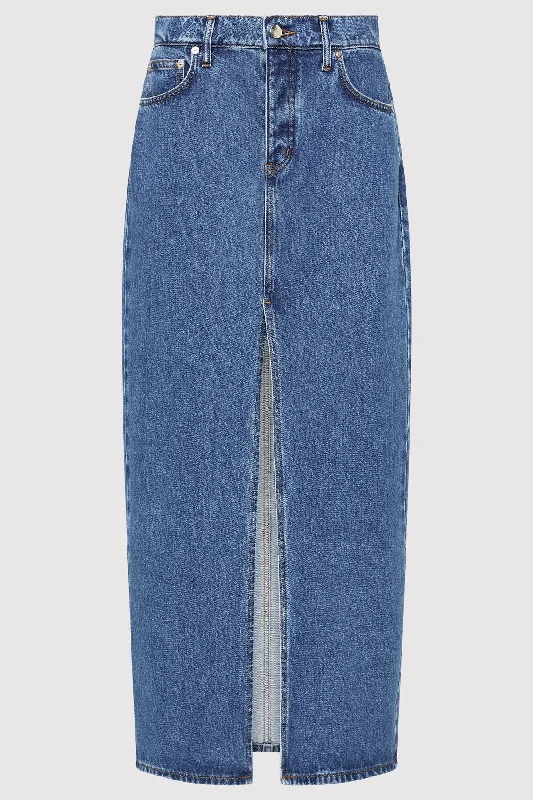 DENIM MAXI SKIRT - DENIM BLUE denim skirt fashionable