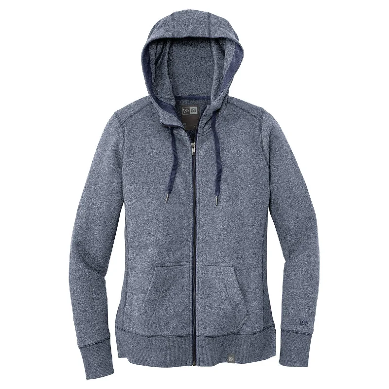 New Era Women's True Navy Twist French Terry Full-Zip Hoodie Hoodie with Metallic Shiny Futuristic New Era Women's True Navy Twist French Terry Full-Zip Hoodie Hoodie with Metallic Shiny Futuristic