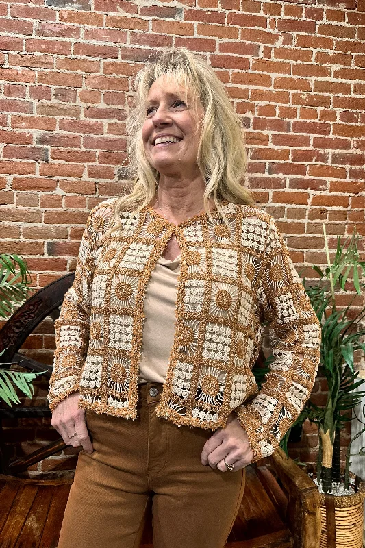 Miss Me Floral Crochet Crop Jacket Faux Fur Fabric Real Fur Fabric Shearling Fabric