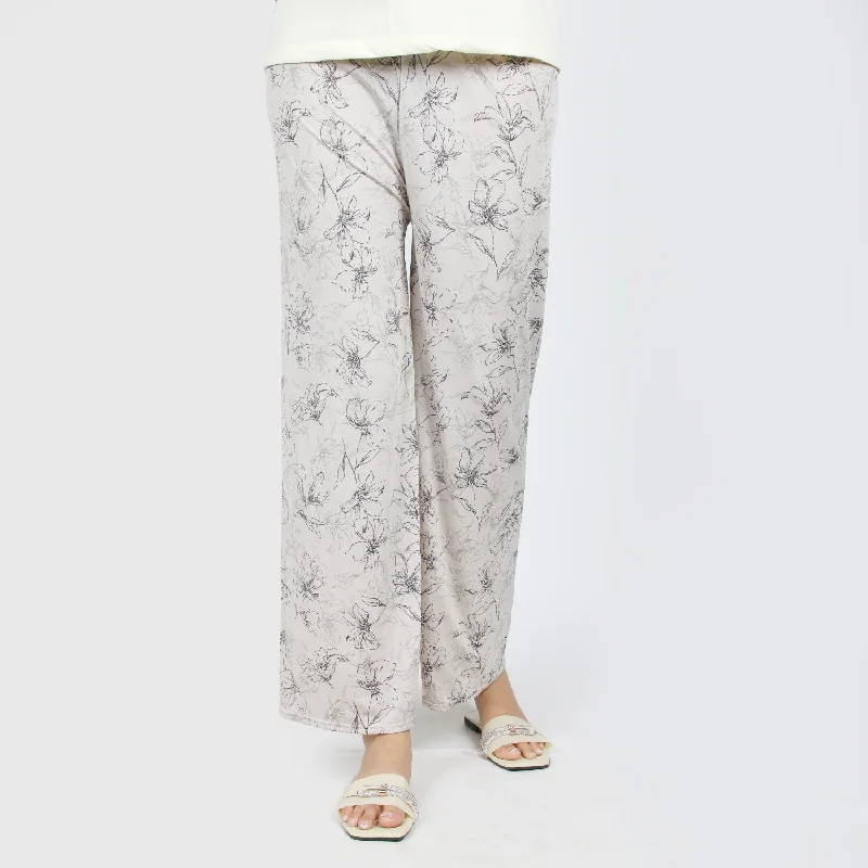 Women's Printed Trouser - Off White Trousers Hiking Durable