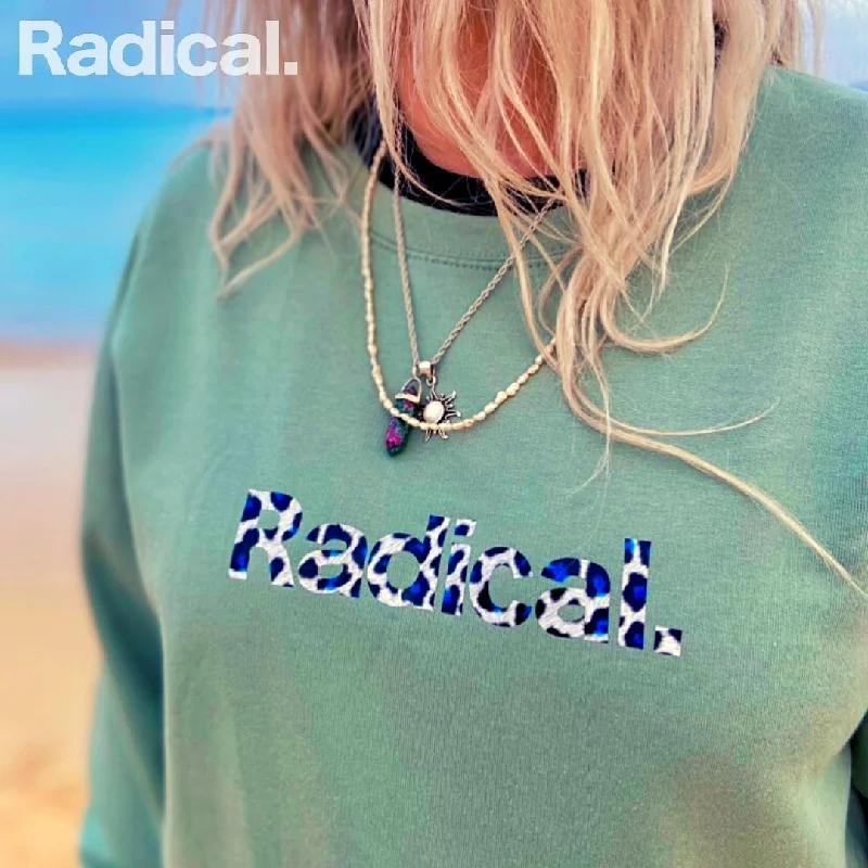 Radical. Welcome To The Jungle Unisex Sweatshirt - Sage Hoodie with Typography Text Message Radical. Welcome To The Jungle Unisex Sweatshirt - Sage Hoodie with Typography Text Message