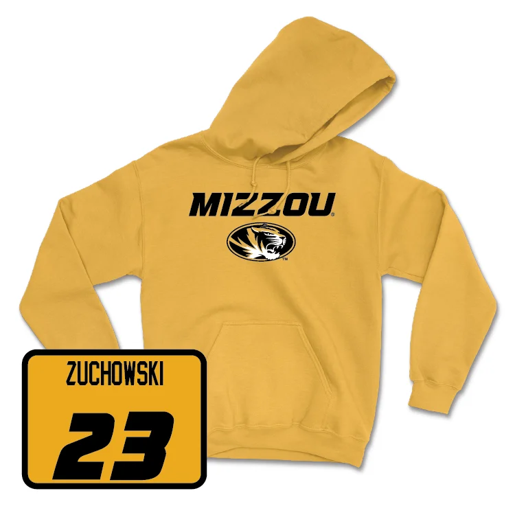 Gold Women's Soccer Mizzou Hoodie - Elena Zuchowski Hoodie with Batwing Sleeves Loose Dramatic Gold Women's Soccer Mizzou Hoodie - Elena Zuchowski Hoodie with Batwing Sleeves Loose Dramatic