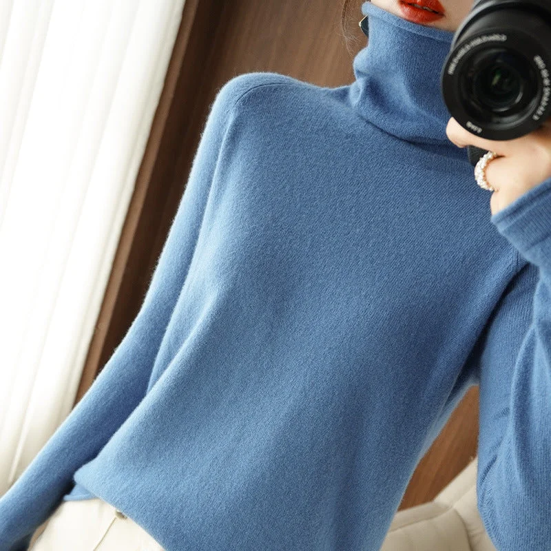 Trish® | Modischer Turtle-Neck Pullover Flutter Sleeve Feminine