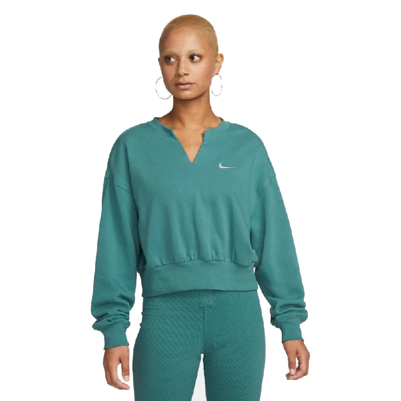 Nike Women's Sportswear Everyday Modern Oversized Crop French Terry Crew-Neck Sweatshirt Hoodie with Strings Custom Fit Adjustable Nike Women's Sportswear Everyday Modern Oversized Crop French Terry Crew-Neck Sweatshirt Hoodie with Strings Custom Fit Adjustable