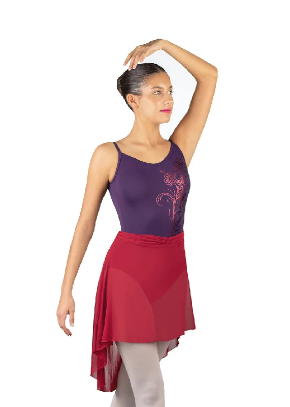 Millie Mesh Pull-On Skirt (Bordeaux) silk skirt sleek