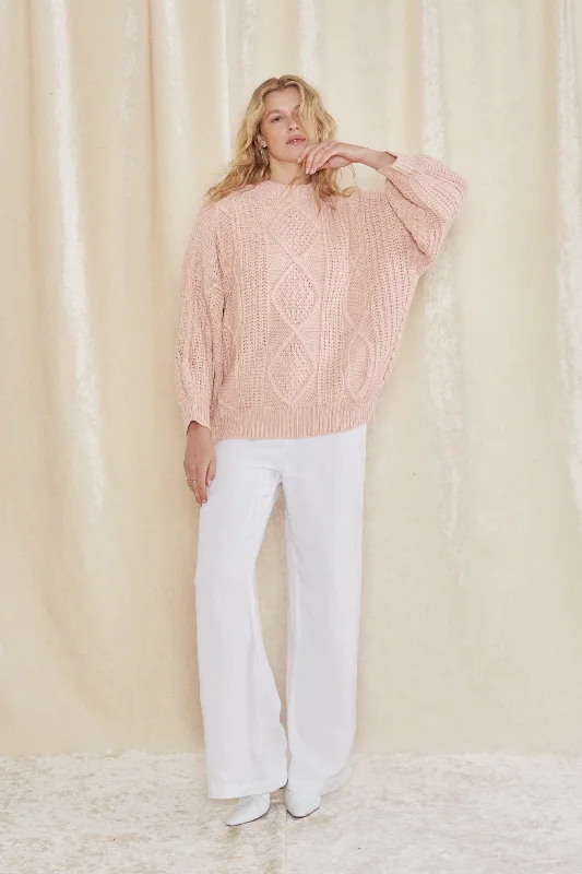 Adya Pullover Sweater Shirred Sleeve Feminine