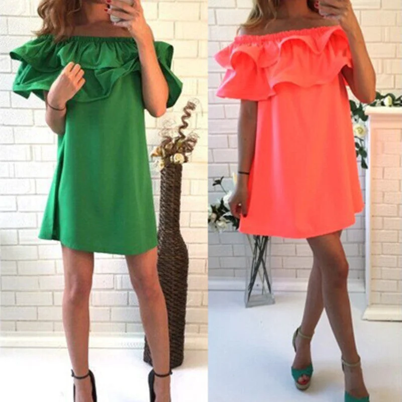 Fashion summer dresses off shoulder sexy women dress summer style arrival beach dress casual dresses