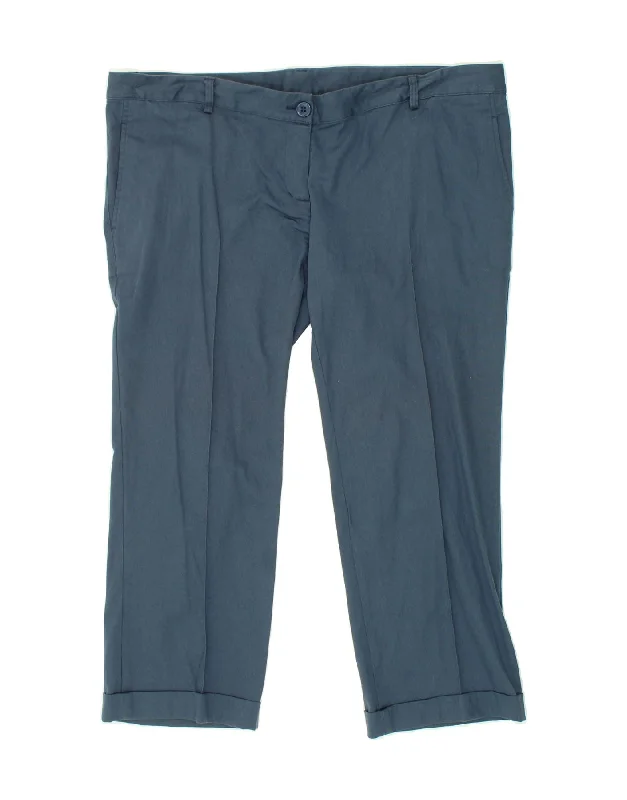 FILA Womens Straight Cropped Trousers UK 20 2XL W42 L25 Blue Cotton Trousers Occasion Special FILA Womens Straight Cropped Trousers UK 20 2XL W42 L25 Blue Cotton Trousers Occasion Special