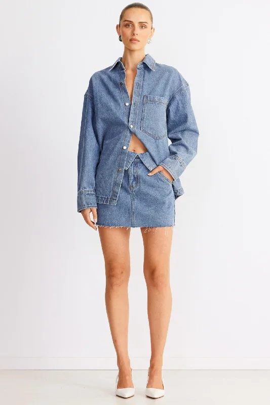 EVE DENIM SKIRT spandex blend skirt