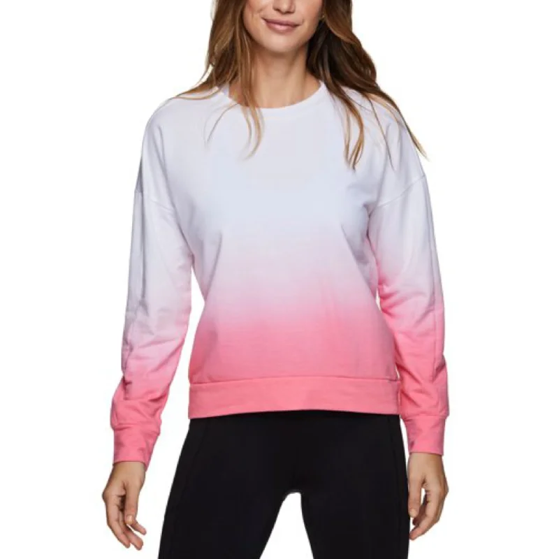 RBX Women's Ombre Dip Dye Cotton French Terry Active Sweatshirt Pullover Top Alpaca Blend Soft RBX Women's Ombre Dip Dye Cotton French Terry Active Sweatshirt Pullover Top Alpaca Blend Soft
