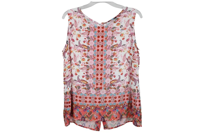 Pink Paisley Tank | L fitted tank top