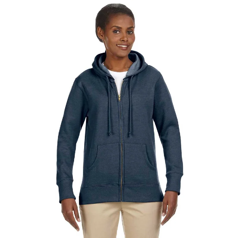 Econscious Women's Water Organic/Recycled Heathered Fleece Full-Zip Hoodie Hoodie with Velcro Closure Adjustable Secure Econscious Women's Water Organic/Recycled Heathered Fleece Full-Zip Hoodie Hoodie with Velcro Closure Adjustable Secure