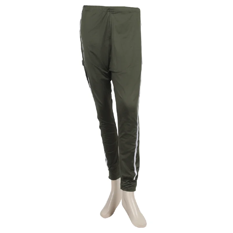 Women's Fancy Trouser - Green Trousers Low Rise Relaxed