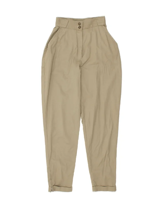 LAURA ASHLEY Womens High Waist Tapered Trousers UK 10 Small W24 L29 Beige Trousers Print Floral LAURA ASHLEY Womens High Waist Tapered Trousers UK 10 Small W24 L29 Beige Trousers Print Floral