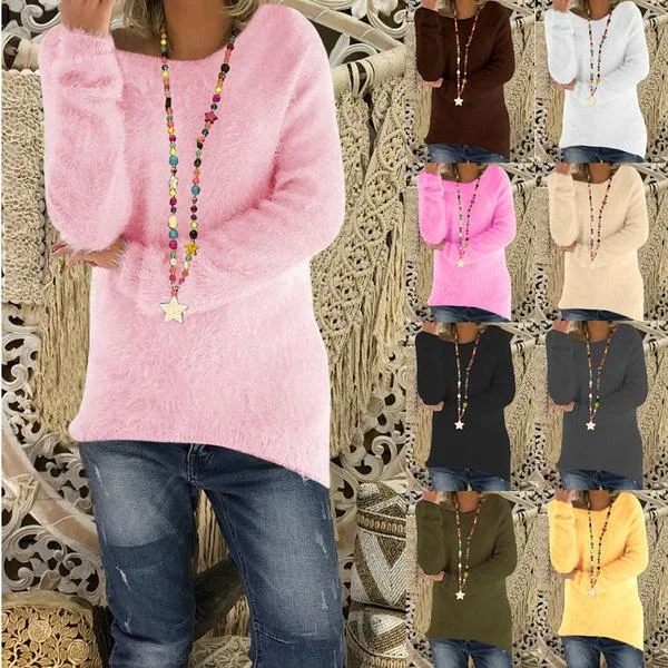 Women's Fashion Autumn and Winter Long Sleeve Knitted Sweaters Solid Color Warm Pullover Tops Puff Sleeve Stylish Women's Fashion Autumn and Winter Long Sleeve Knitted Sweaters Solid Color Warm Pullover Tops Puff Sleeve Stylish