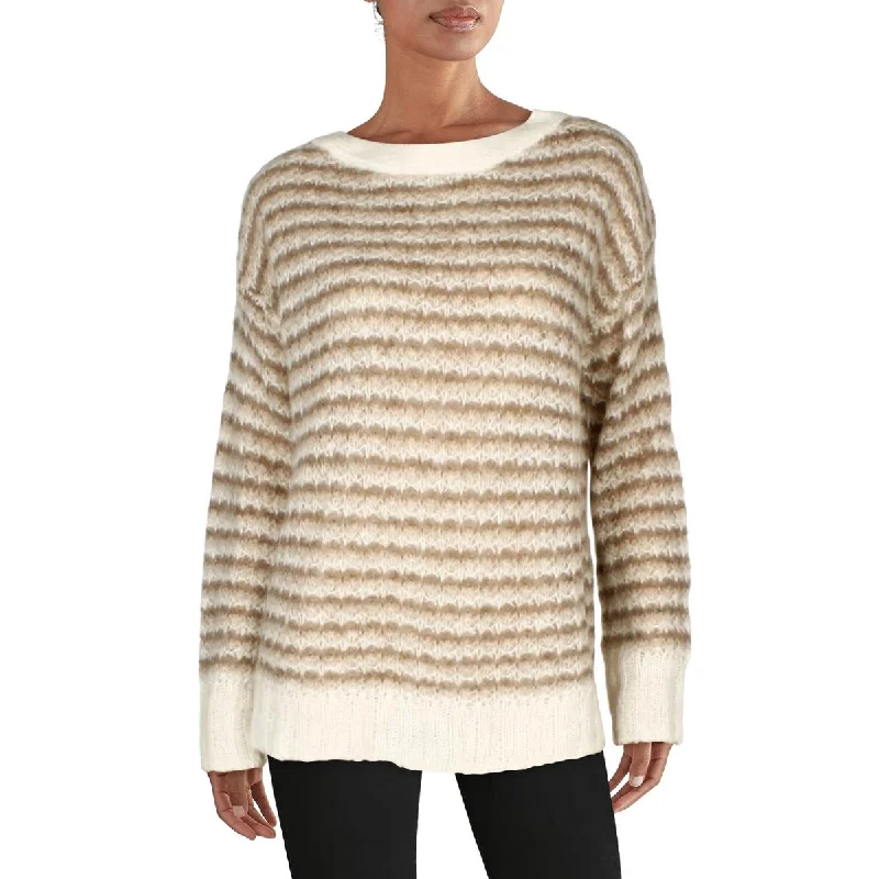 Bhfo Womens Crewneck Top Pullover Sweater Puff Sleeve Stylish