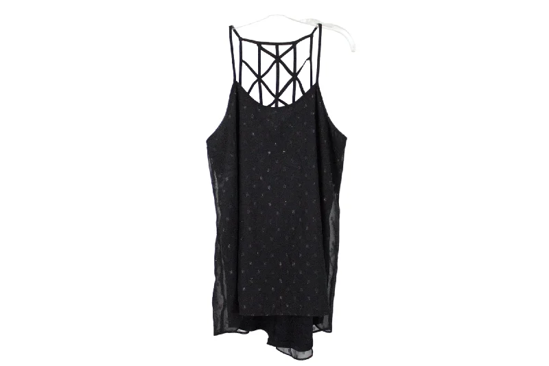 Charming Charlie Black Shimmer Tank | S workout tank top
