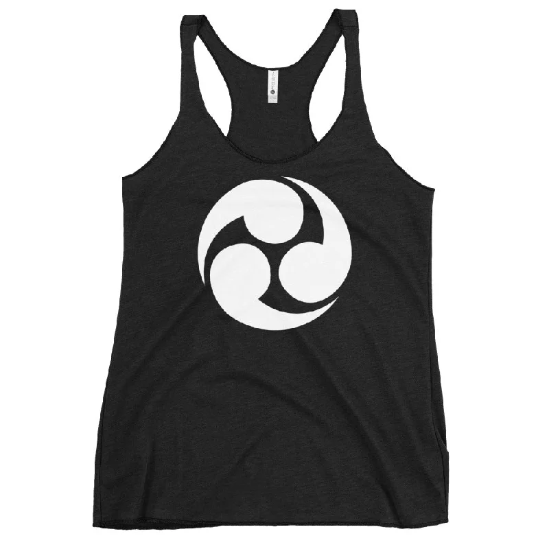 White Tomoe Mitsudomoe Japanese Symbol Anime Women's Racerback Tank Top Shirt vibrant tank top White Tomoe Mitsudomoe Japanese Symbol Anime Women's Racerback Tank Top Shirt vibrant tank top