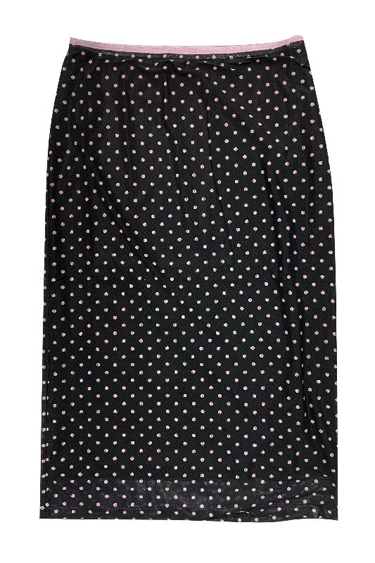 Lovely Polka Dot Midi Skirt casual skirt length