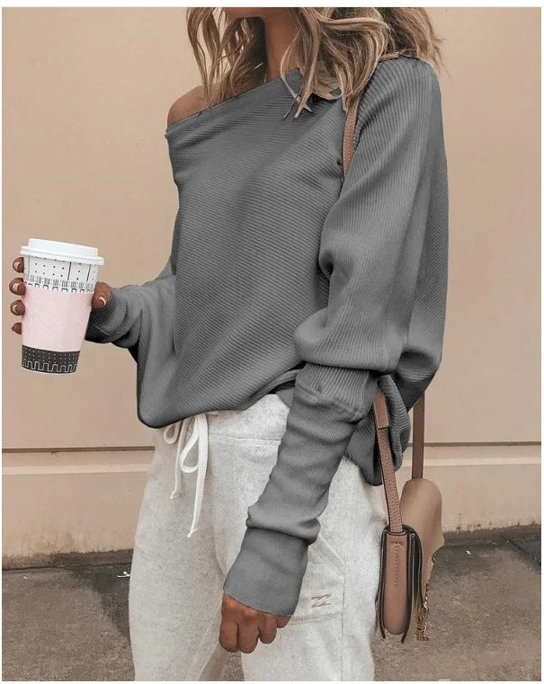 Jollie® | Sexy Off-Shoulder-Pullover Long Bell Sleeve