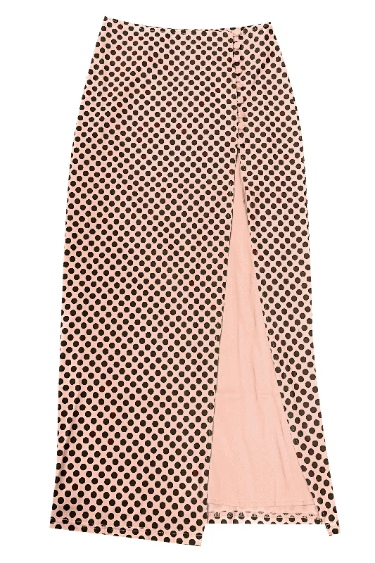 Siren Polka Dot High Slit Skirt high waist skirt