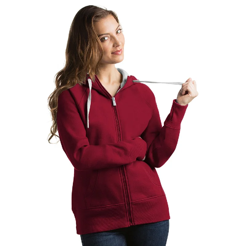Antigua Women's Cardinal Red Victory Hoodie Hoodie with Raglan Sleeves Sporty Comfortable Antigua Women's Cardinal Red Victory Hoodie Hoodie with Raglan Sleeves Sporty Comfortable