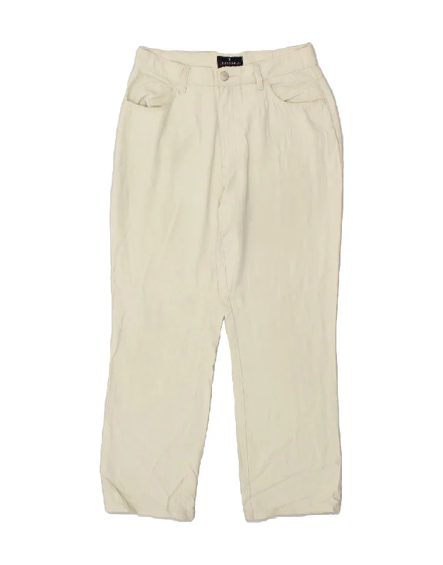 TRUSSARDI Womens Straight Casual Trousers W27 L26 Beige Viscose Trousers Lace Delicate TRUSSARDI Womens Straight Casual Trousers W27 L26 Beige Viscose Trousers Lace Delicate