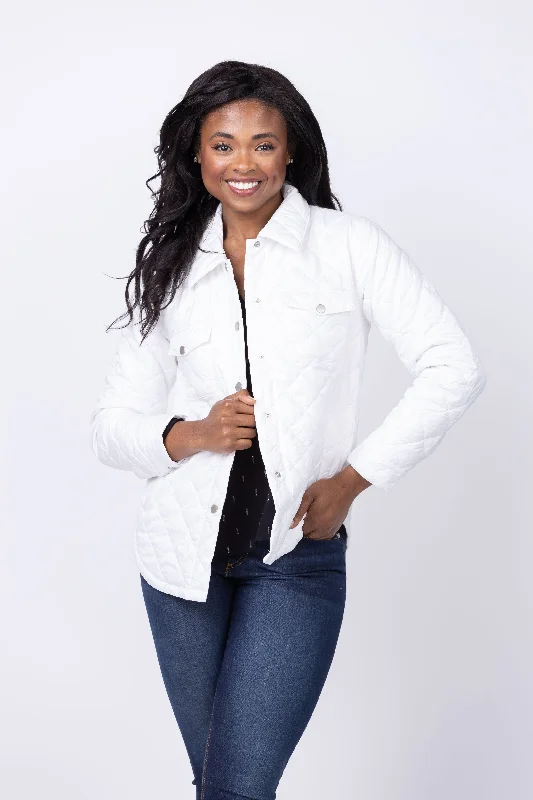 J. Society Quilted Jacket in White Faux Fur Jacket Real Fur Jacket Shearling Jacket