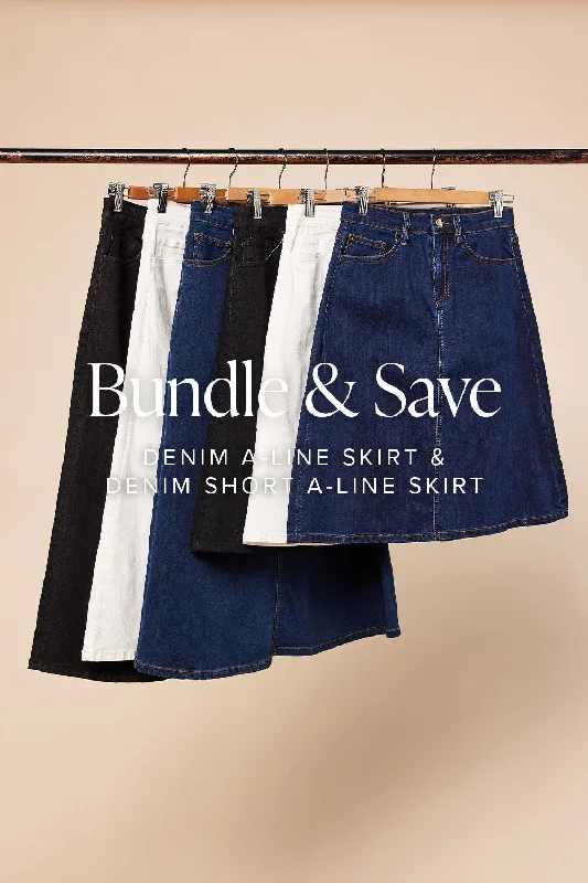 The A-Line Skirt & Short A-Line Skirt Bundle slim fit skirt