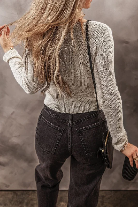 Casual Knit Cardigan Silk Blend Satin Velvet