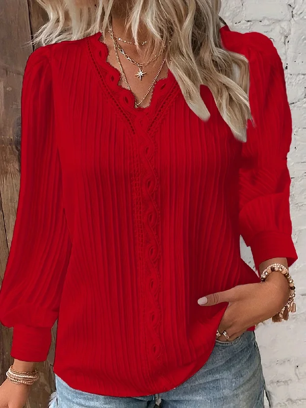 Button-Down Knit Cardigan with Lace Accents Polka Dot Checkered Tartan