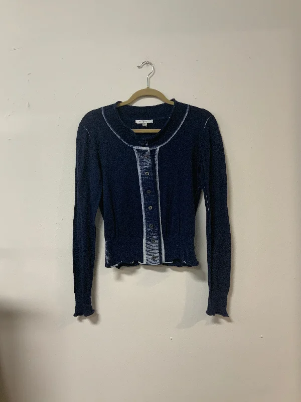 Cabi (S) navy ty day cardigan Asymmetrical,ymmetric Pencil Cardigan