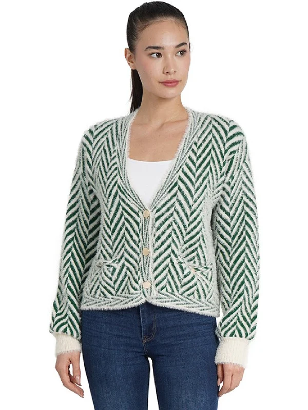 Love Token Maxine Cardigan Green Crew Neck V-Neck Turtle Neck