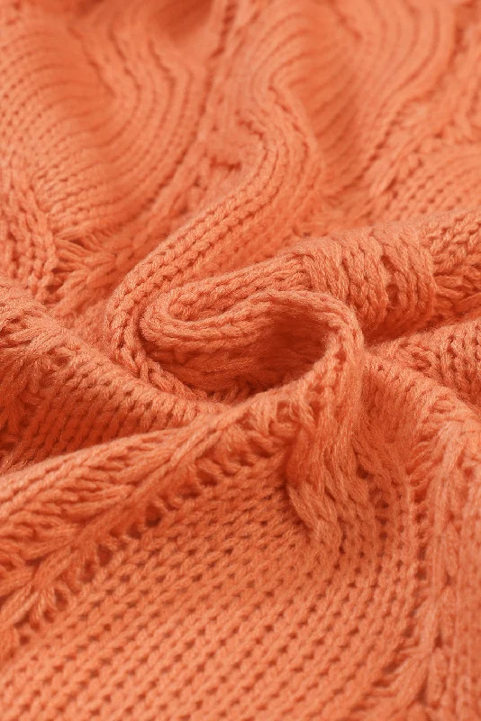 Cable Knit Sweater Cardigan Zippered Front Buttoned Front Snap Front