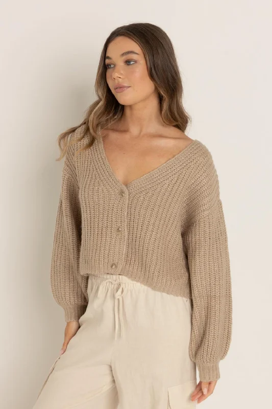 Eadie Oversized Knit Cardigan Velvet Chenille Corduroy