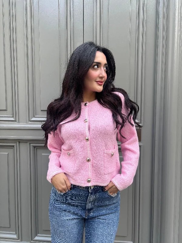 CARDIGAN HELIAS Plaid Cardigan Polka Dot Checkered