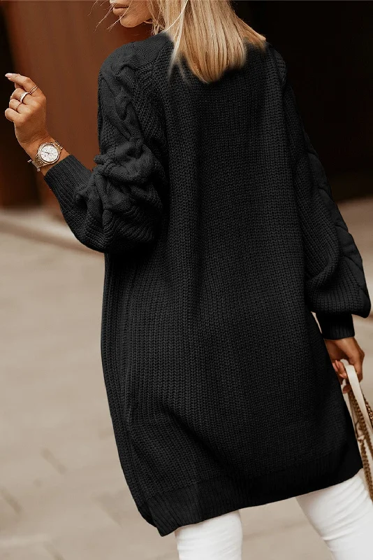 Long Knit Cardigan for Fall Winter Handmade Hand-knitted Hand-woven