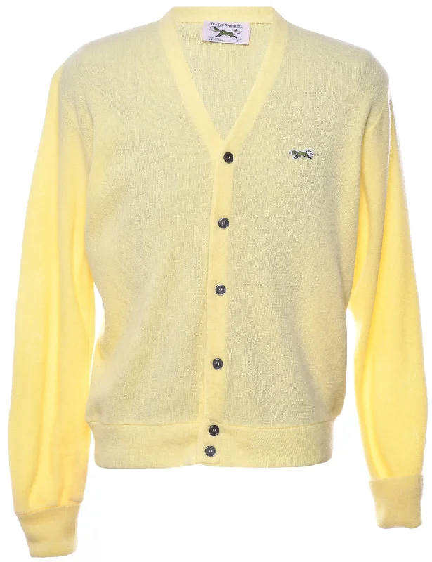 Yellow Cardigan - L Glossy Satin Silk