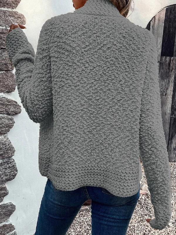 Winter Warm Cardigan Glossy Satin Silk