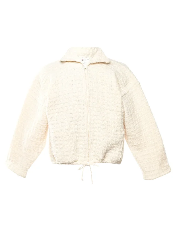 Zip Front Cardigan - S Embroidered Appliqued Beaded