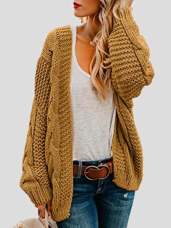 Bohemian Knit Cardigan Polka Dot Checkered Tartan