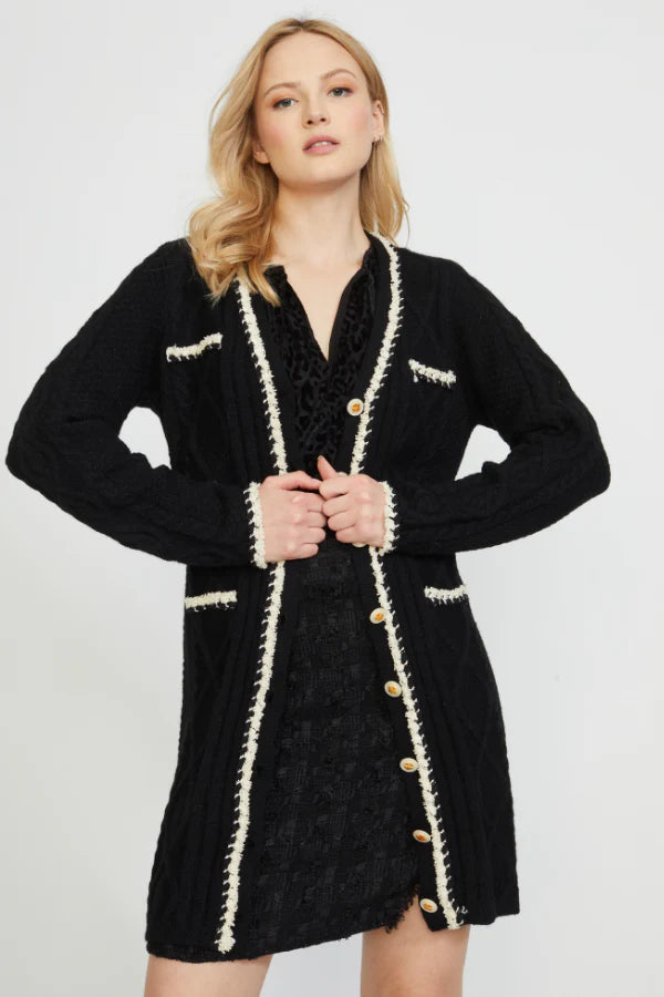 Cable Knit Long Cardigan Cardigan Knitwear Sweater
