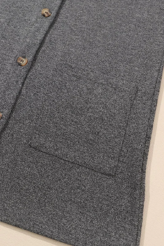 Button-Down Cardigan Sweater Cotton Fabric Linen Fabric Terry Fabric