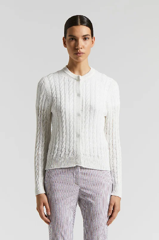 Pure cotton cordonett cardigan with sequins Modern Contemporary chic