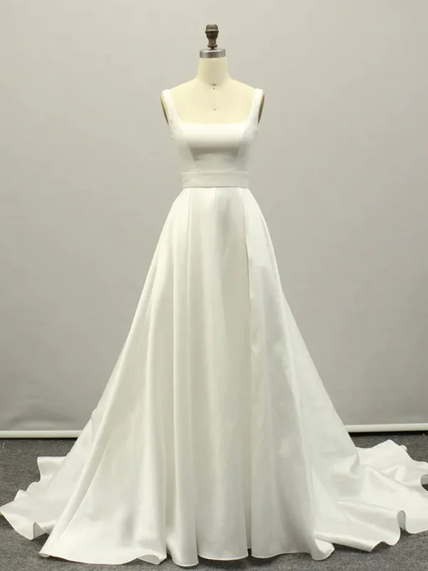 A Line White Satin Long Prom Dresses, A Line White Satin Long Formal Evening Dresses Tunics stripes playful A Line White Satin Long Prom Dresses, A Line White Satin Long Formal Evening Dresses Tunics stripes playful