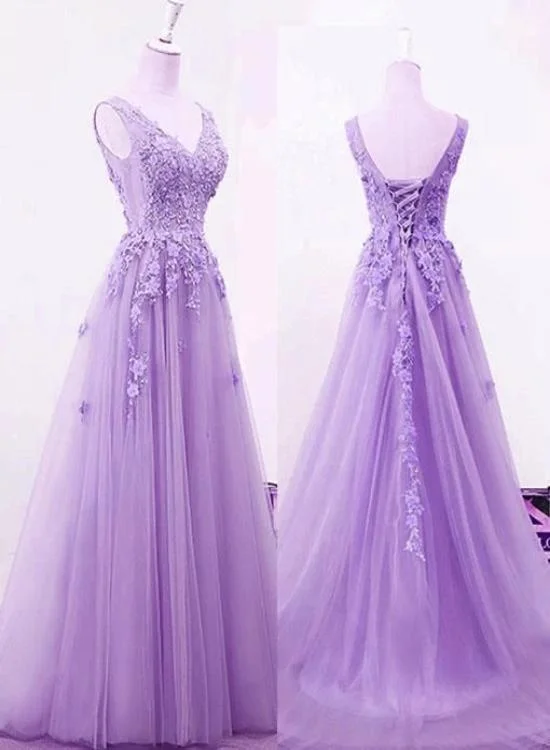 Beautiful Light Purple Tulle A-line Party Dress , Long Formal Gown Peplum Ruffle Cocktail Beautiful Light Purple Tulle A-line Party Dress , Long Formal Gown Peplum Ruffle Cocktail