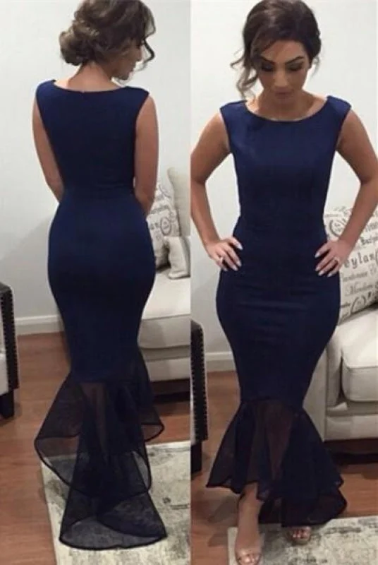 Bridelily Dark Navy Sexy Mermaid Evening Dress Cheap Simple Floor Length Formal Occasion Dress Tunics Sophisticated sleek Bridelily Dark Navy Sexy Mermaid Evening Dress Cheap Simple Floor Length Formal Occasion Dress Tunics Sophisticated sleek