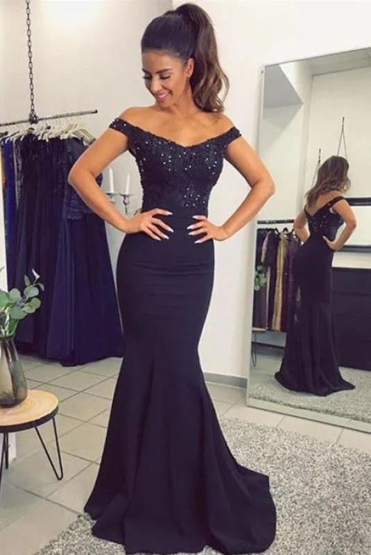 Bridelily Elegant Off-the-Shoulder Mermaid Lace Beadings Long Evening Dress Tunics Exclusive limited Bridelily Elegant Off-the-Shoulder Mermaid Lace Beadings Long Evening Dress Tunics Exclusive limited