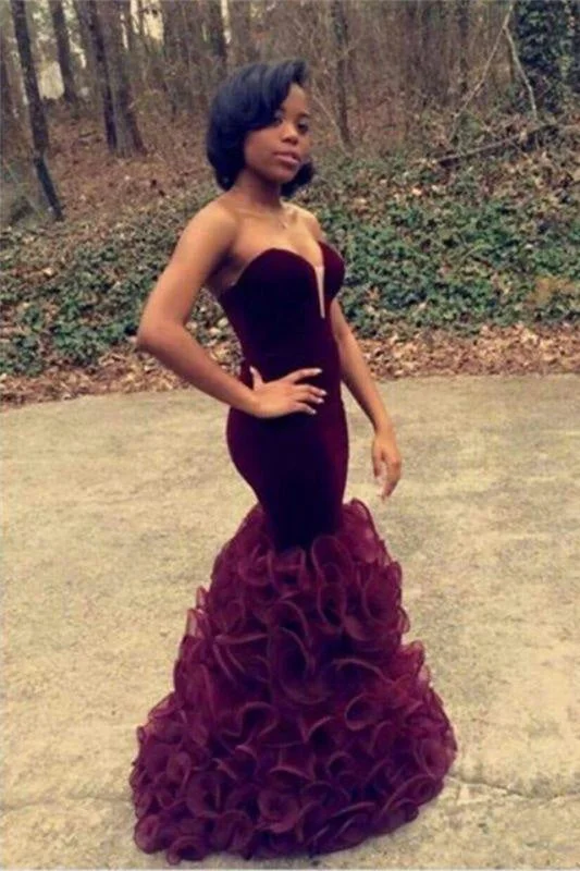 Bridelily Pretty Burgundy Prom Dresses 2019 Strapless Sheath Ruched Organza Evening Dress CE076 Tunics Favorite customer Bridelily Pretty Burgundy Prom Dresses 2019 Strapless Sheath Ruched Organza Evening Dress CE076 Tunics Favorite customer