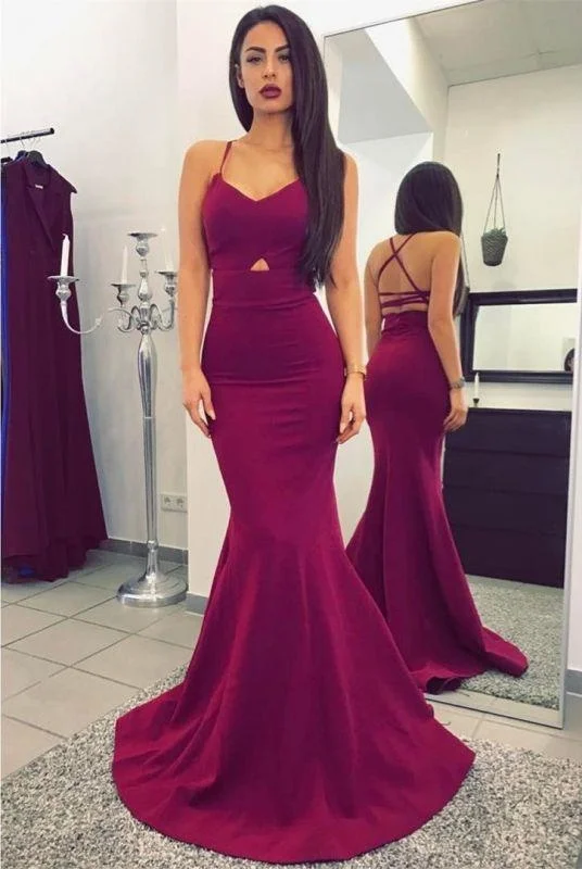 Bridelily Sexy Mermaid Prom Dresses Criss Cross Straps Long Evening Dresses Sweep Train Tunics Luxurious high-end Bridelily Sexy Mermaid Prom Dresses Criss Cross Straps Long Evening Dresses Sweep Train Tunics Luxurious high-end